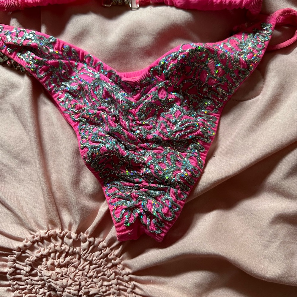 Pink pageant/competition swim suit
